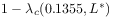 1-\lambda _{c}(0.1355,L^{*})