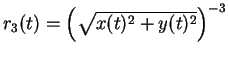 $ r_3(t) = \left( \sqrt{x(t)^2+y(t)^2}\right) ^{-3}$