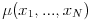 \mu(x_{1},...,x_{N})