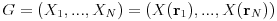 G=(X_{1},...,X_{N})=(X({\bf r}_{1}),...,X({\bf r}_{N}))