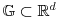 \mathbb{G}\subset\mathbb{R}^{d}