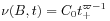 \nu(B,t)=C_{0}t_{+}^{{\varpi-1}}