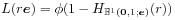 L(r\boldsymbol{e})=\phi(1-H_{{\mathbb{B}^{1}(\boldsymbol{0},1;\boldsymbol{e})}}(r))