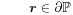 \displaystyle\qquad{\boldsymbol{r}}\in\partial\mathbb{P}