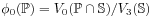 \phi _{0}(\mathbb{P})=V_{0}(\mathbb{P}\cap\mathbb{S})/V_{3}(\mathbb{S})