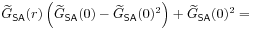 \displaystyle{\widetilde{G}}_{{\sf SA}}(r)\left({\widetilde{G}}_{{\sf SA}}(0)-{\widetilde{G}}_{{\sf SA}}(0)^{2}\right)+{\widetilde{G}}_{{\sf SA}}(0)^{2}=