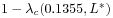 1-\lambda _{c}(0.1355,L^{*})