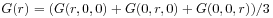 G(r)=(G(r,0,0)+G(0,r,0)+G(0,0,r))/3