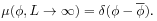 \mu(\phi,L\rightarrow\infty)=\delta(\phi-\overline{\phi}).