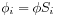 \phi _{i}=\phi S_{i}