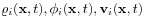 \varrho _{i}(\mathbf{x},t),\phi _{i}(\mathbf{x},t),{\mathbf{v}}_{i}(\mathbf{x},t)