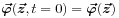 \mbox{\boldmath$\vec{\varphi}$\unboldmath}(\mbox{\boldmath$\vec{z}$\unboldmath},t=0)=\mbox{\boldmath$\vec{\varphi}$\unboldmath}(\mbox{\boldmath$\vec{z}$\unboldmath})