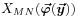 X_{{MN}}(\mbox{\boldmath$\vec{\varphi}$\unboldmath}(\mbox{\boldmath$\vec{y}$\unboldmath}))