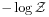 -\log{\mathcal{Z}}