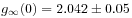 g_{\infty}(0)=2.042\pm 0.05