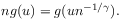 ng(u)=g(un^{{-1/\gamma}}).