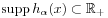 \mathrm{supp}\, h_{\alpha}(x)\subset\mathbb{R}_{+}