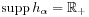 \mathrm{supp}\, h_{\alpha}=\mathbb{R}_{+}