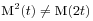 \mbox{\rm M}^{2}(t)\neq\mbox{\rm M}(2t)