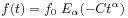 f(t)=f_{0}\; E_{\alpha}(-Ct^{\alpha})