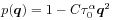 p(\boldsymbol{q})=1-C\tau _{0}^{\alpha}\boldsymbol{q}^{2}