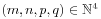 (m,n,p,q)\in\mathbb{N}^{4}