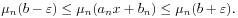 \mu _{n}(b-\varepsilon)\leq\mu _{n}(a_{n}x+b_{n})\leq\mu _{n}(b+\varepsilon).