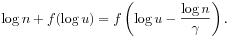 \log n+f(\log u)=f\left(\log u-\frac{\log n}{\gamma}\right).