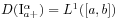 D(\mathrm{I}_{{a+}}^{{\alpha}})=L^{{1}}([a,b])