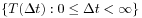 \{ T({\Delta t}):0\leq{\Delta t}<\infty\}