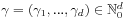 \gamma=(\gamma _{1},...,\gamma _{d})\in\mathbb{N}^{d}_{0}