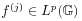 f^{{(j)}}\in L^{{p}}(\mathbb{G})