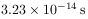 3.23\times 10^{{-14}}\,{\rm s}